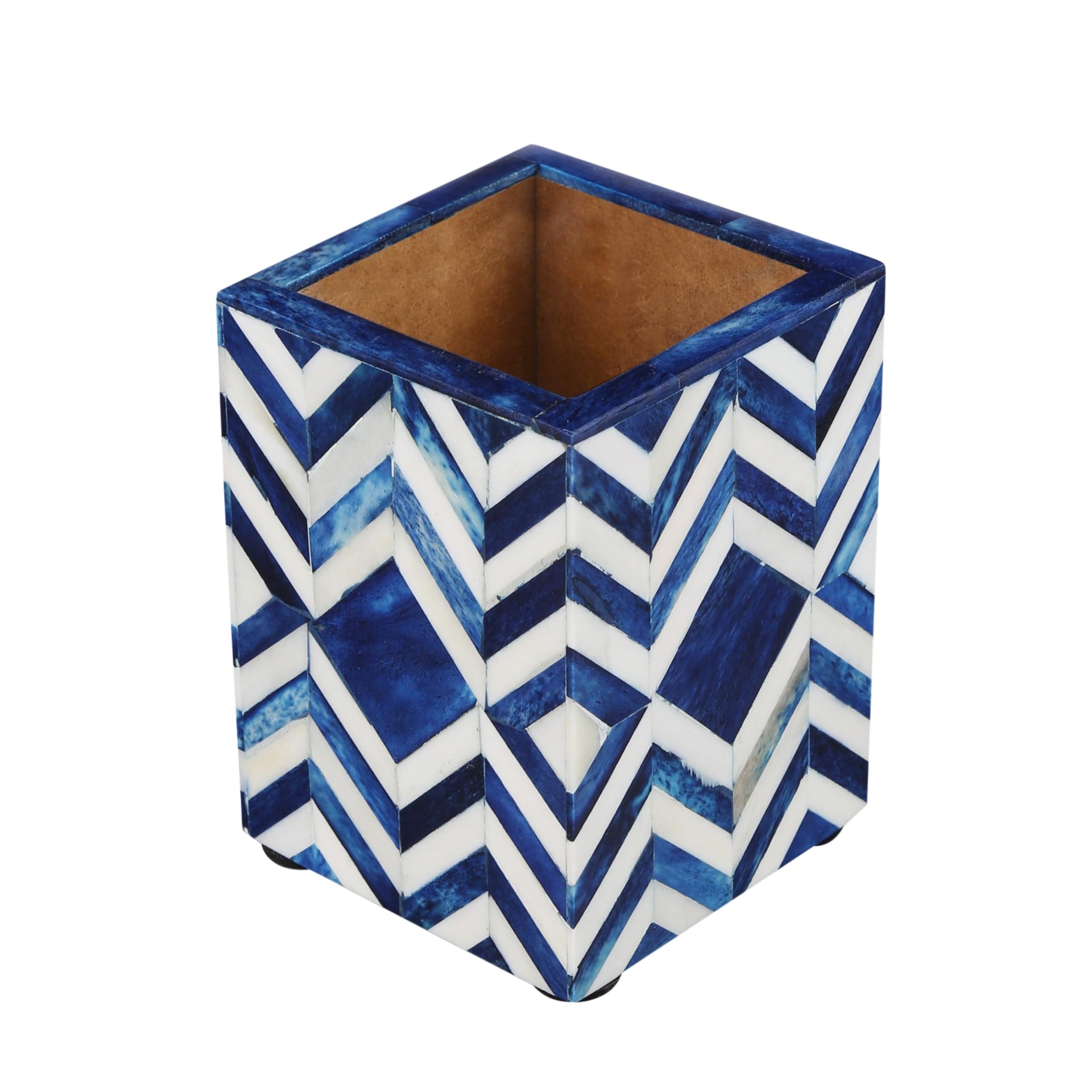 pen holder mosaic chevron available in blue and grey 3x4 Inch