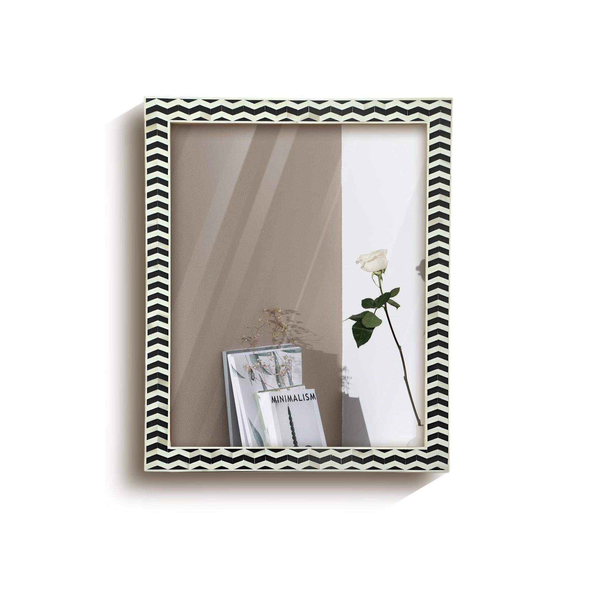 Make To Order Indigo Pattern Mirror Bone Inlay Collection - 20x16 inches