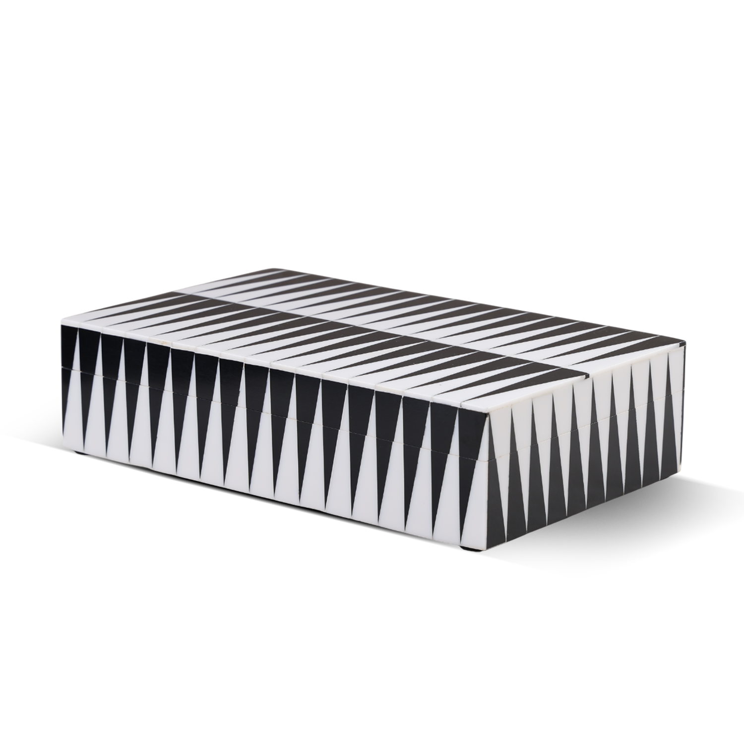 Decorative Storage Box Monochrome Collection Resin Inlay Black & White – 10x6"