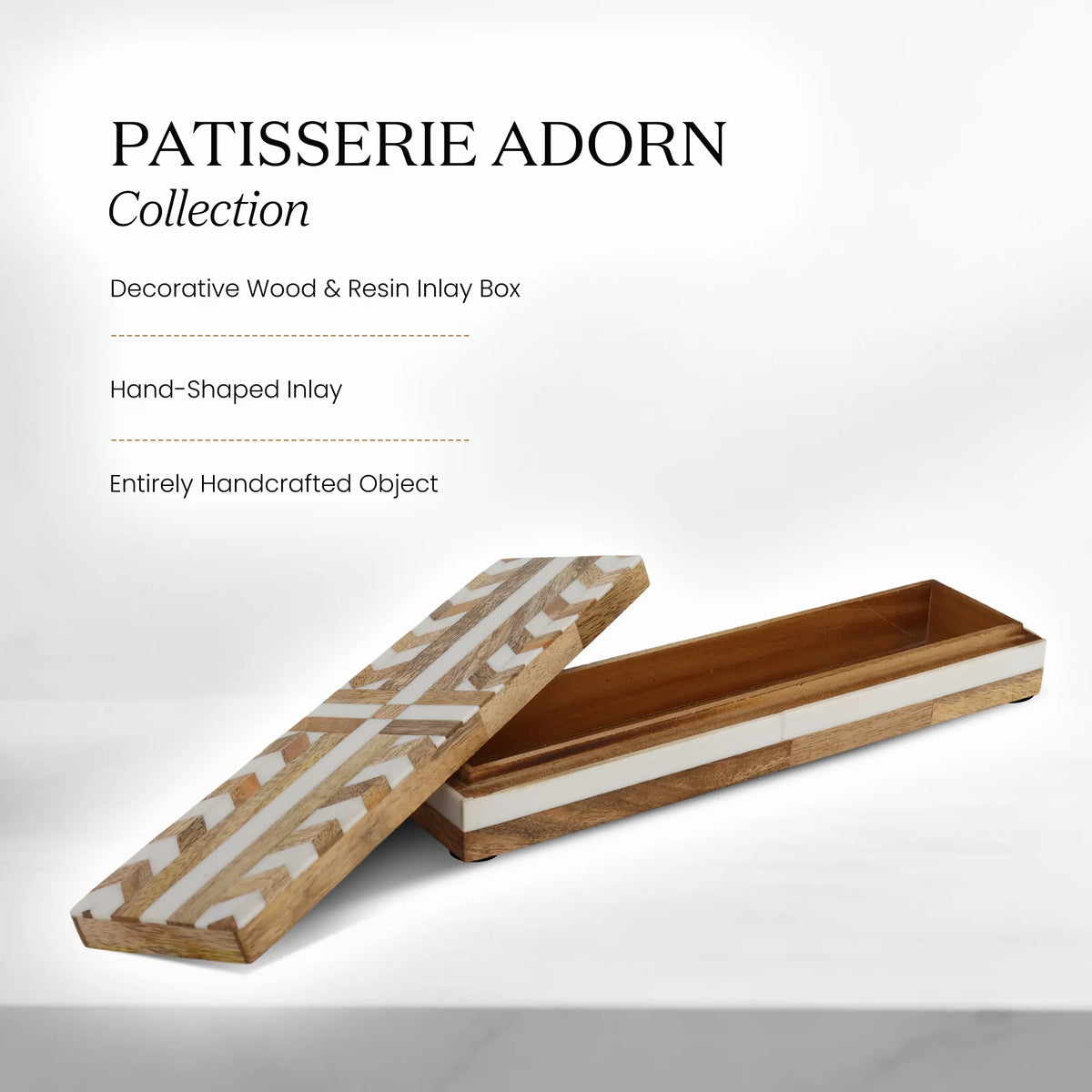 Patisserie Adorn Resin & Wood Inlay Decorative Storage Box