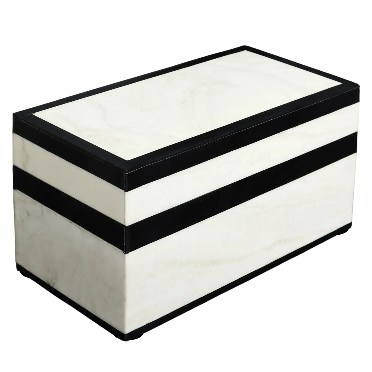 Black White Resin Inlay Decorative Storage Box – Mono Court Collection (7 Sizes)