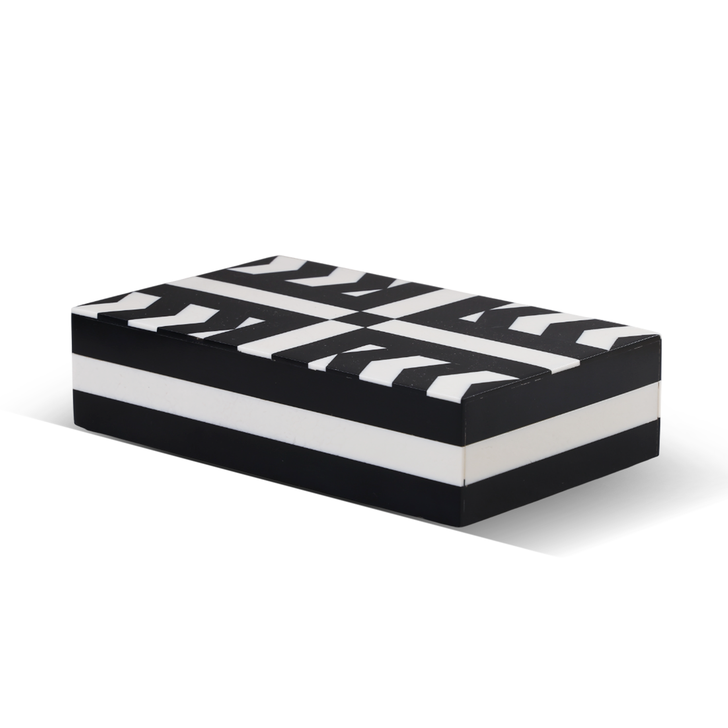 decorative storage box patisserie adorn pattern resin inlay black white