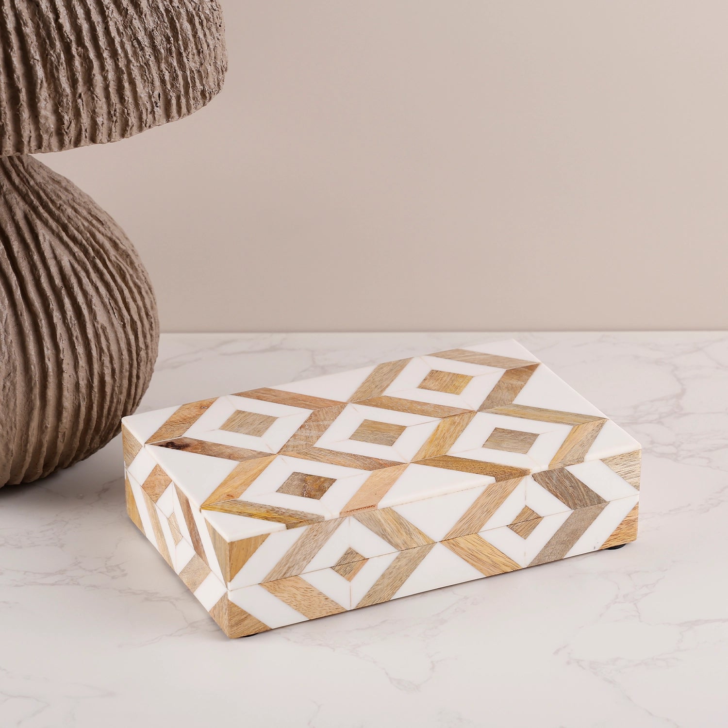 Marquet Array Resin & Wood Inlay Storage Box - 8 Sizes