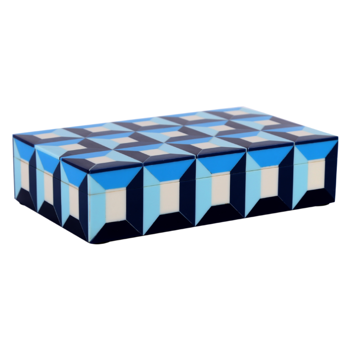 Handmade Blue Resin Inlay Decorative Storage Box – Patisserie Modern Collection
