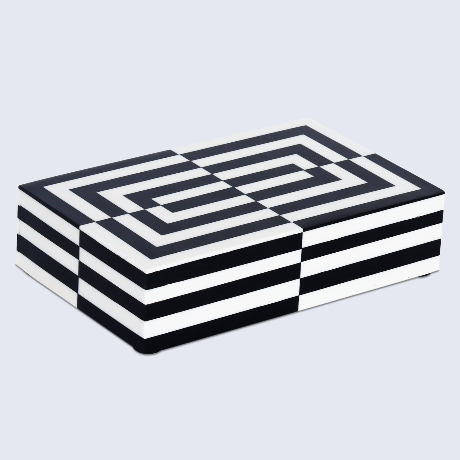 Decorative boxes Puzzle slide black white Resin Inlay available in 7 sizes