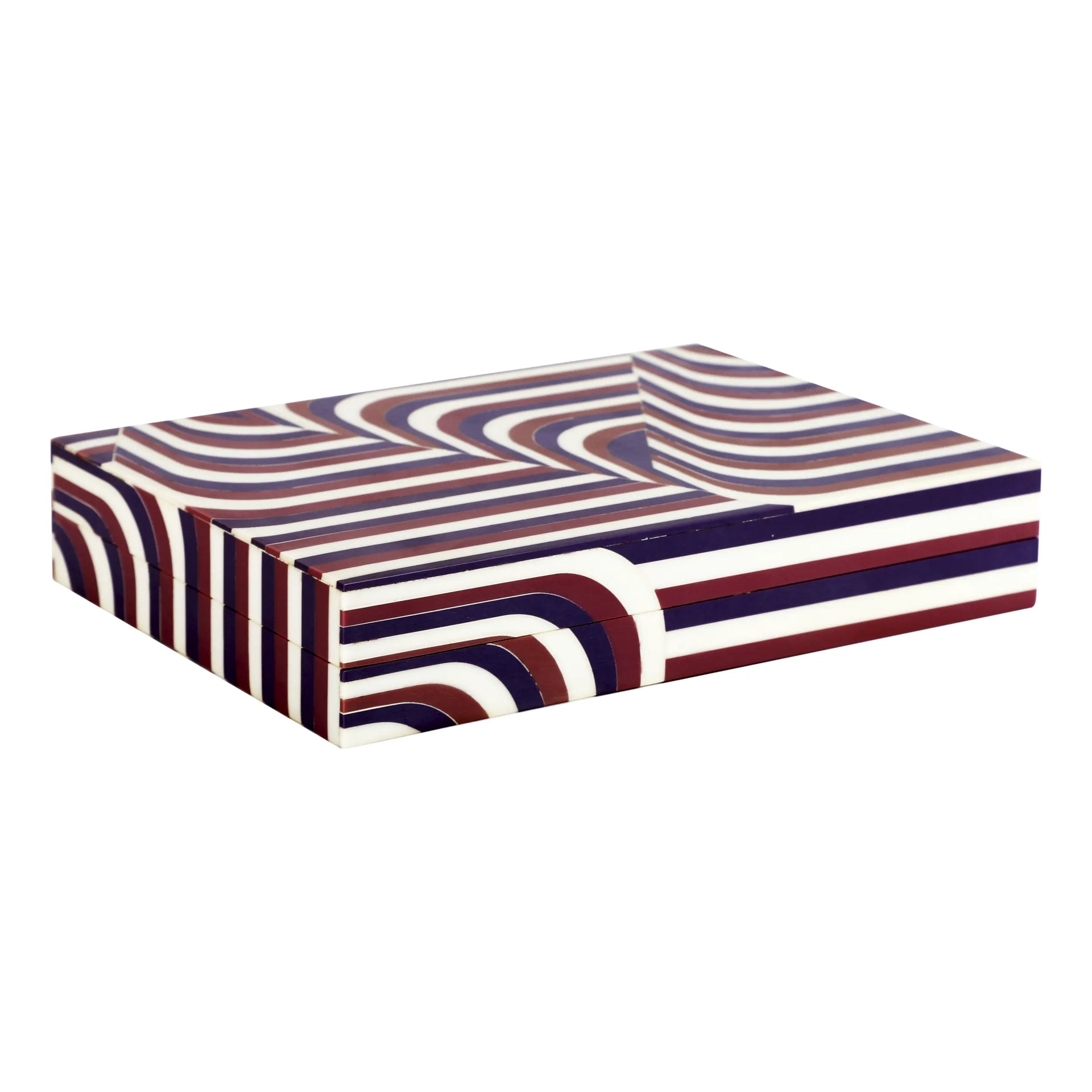 Decorative box Carnaby twist Resin Inlay 8 x 6 x 1.5 inch