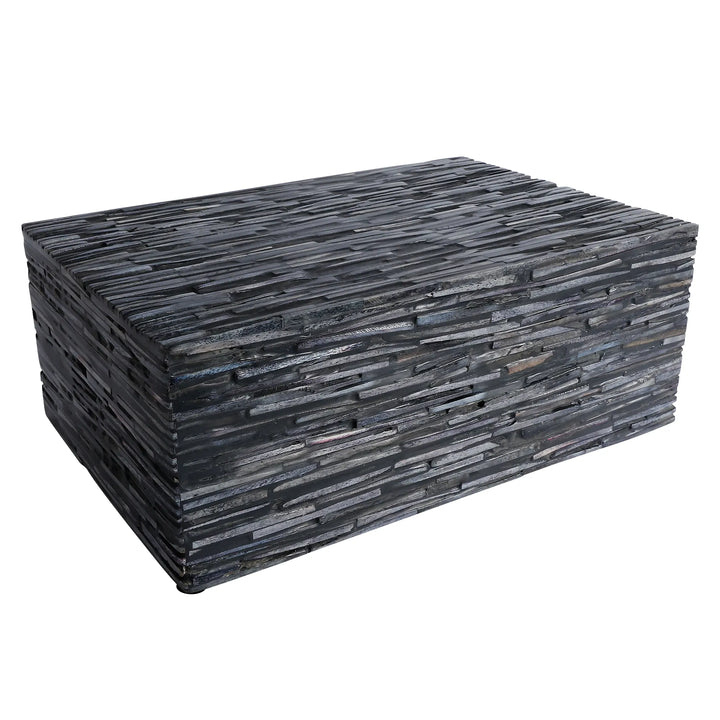 Handmade Koyala Kachcha Bone Inlay Box - Black & Grey - 2 Sizes, for jewelry and keepsake storage