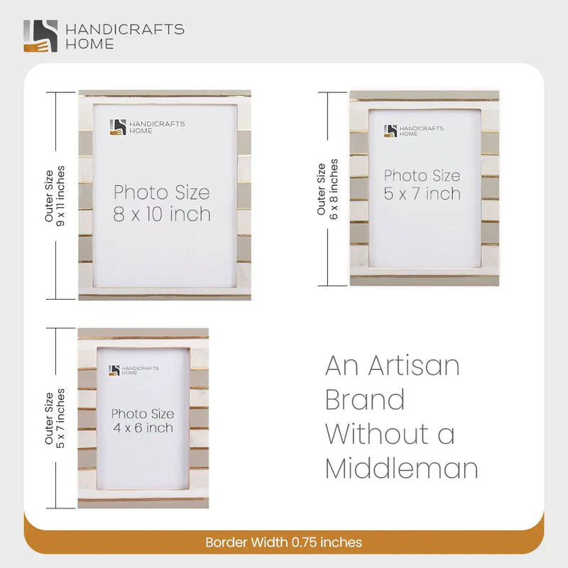 Size Chart for Picture Frame Contour Darado Collection Resin Inlay & Brass Gold –3 sizes
