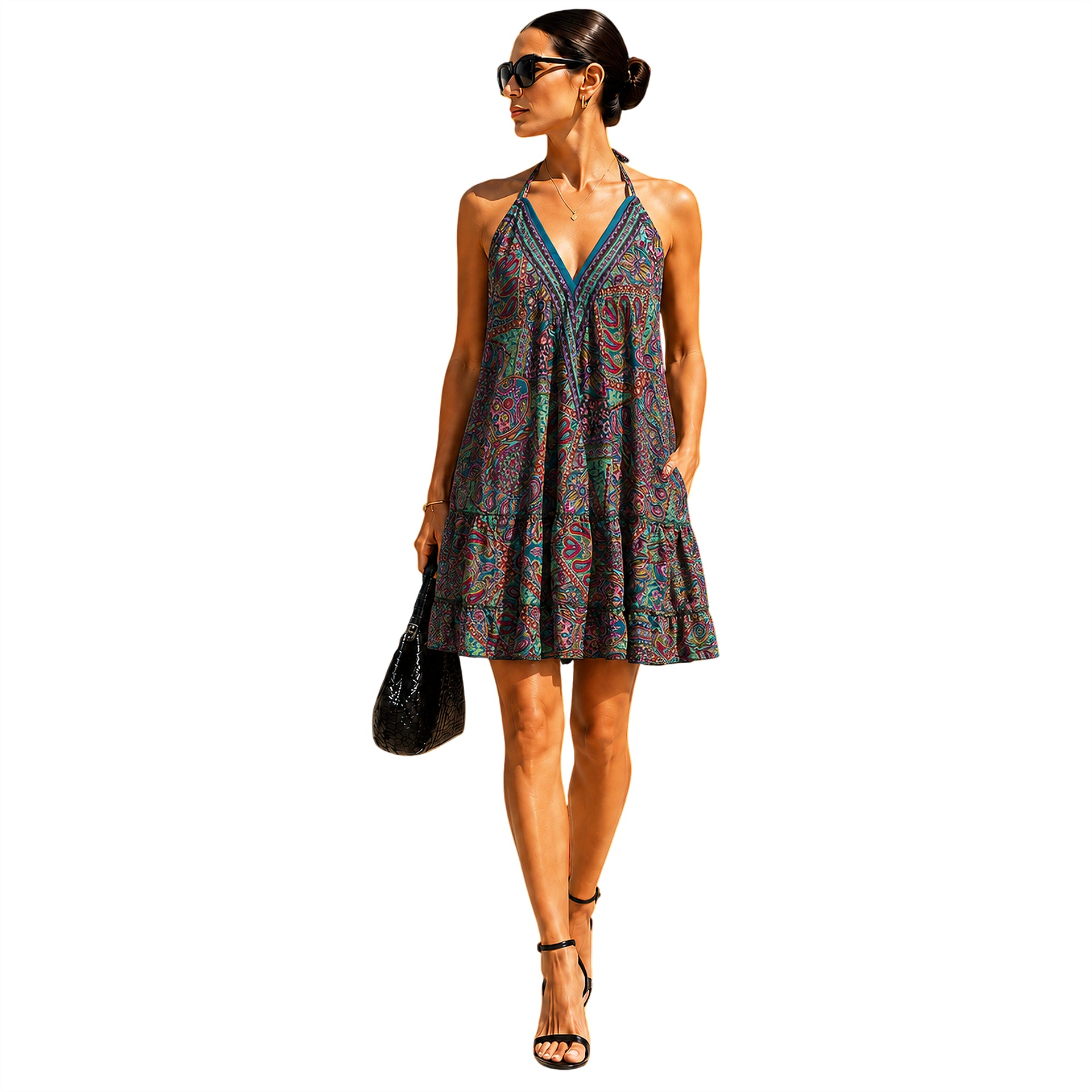 Women's Short Dresses Bohemian Inspired Casual Top - One Size (P83)