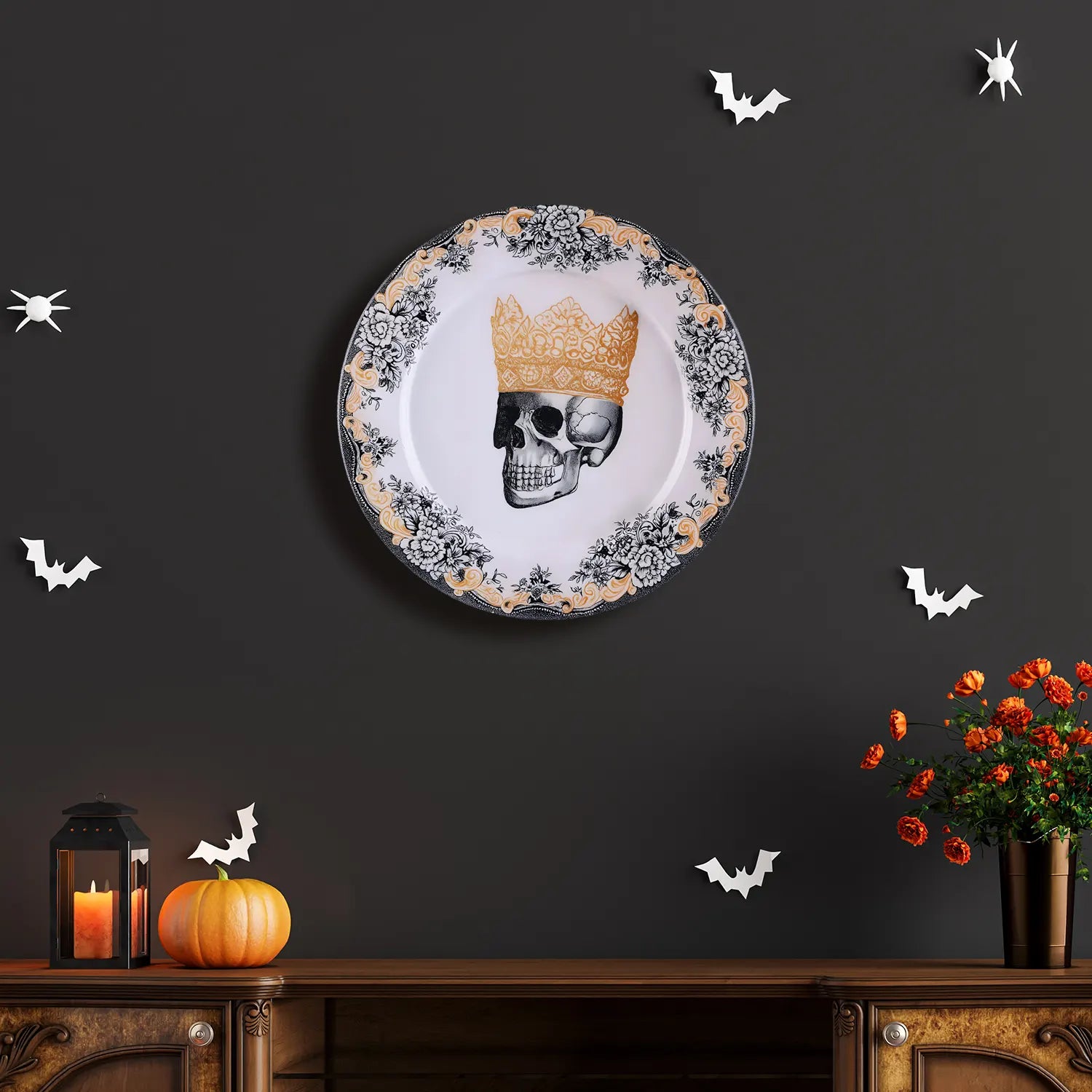 handicrafts-home-halloween-skull-crown-decorative-wall-plate-white