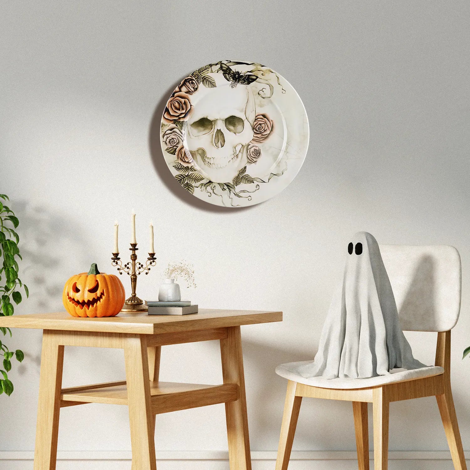 handicrafts-home-halloween-skull-roses-decorative-wall-plate-cream