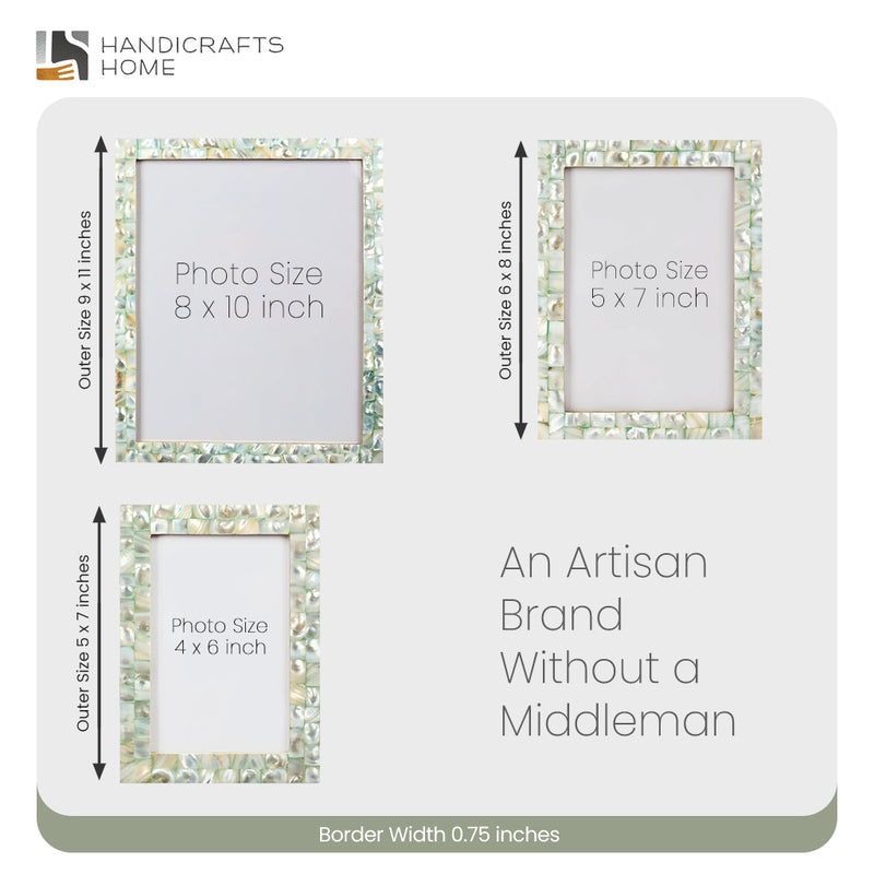 Size Chart for Picture Frame Mother of Pearl Collection Mother of Pearl Green Pack of 2 -3 sizes
