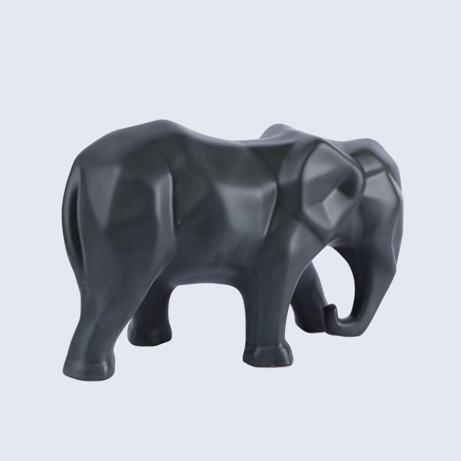 eleform black elephant sculpture geometric modern ceramic home decor accent