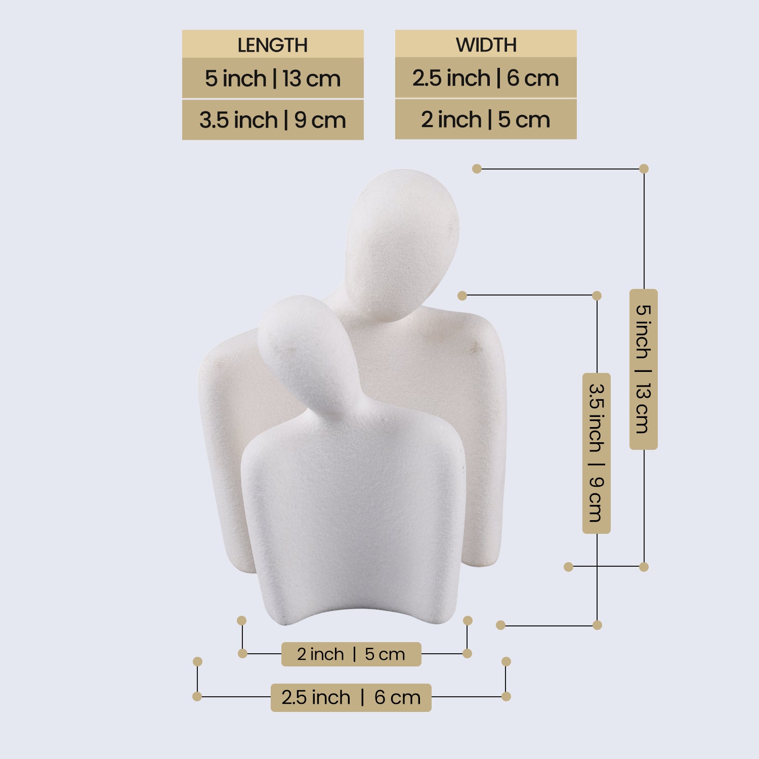 leanity set of 2 matte white face figurines modern ceramic home decor gift