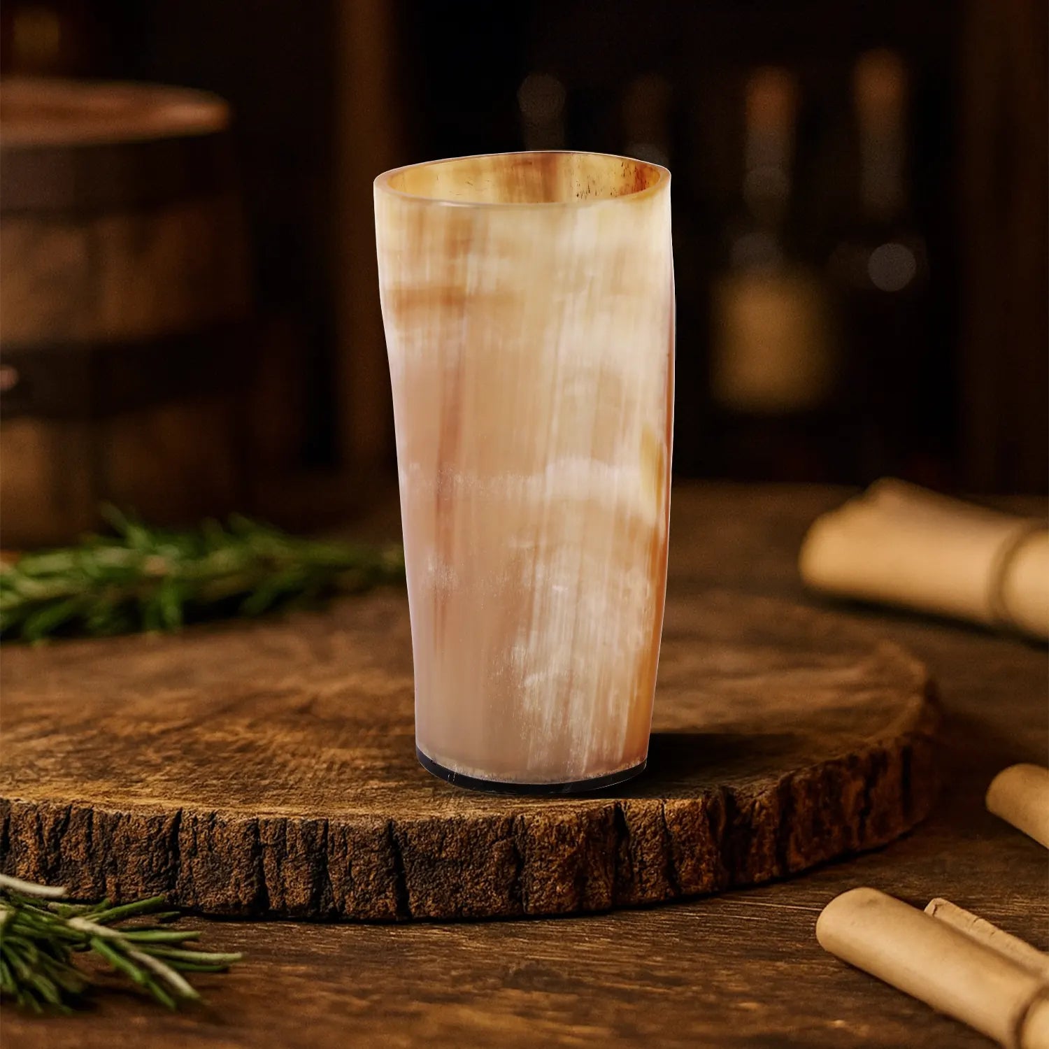 Viking Drinking Horn Glass Handmade Whiskey Cup - 6”