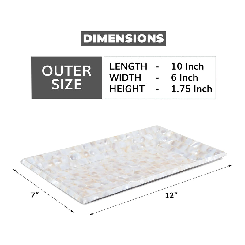 Size Chart for Mother of Pearl Decorative Tray Vanity Coffee Table 12