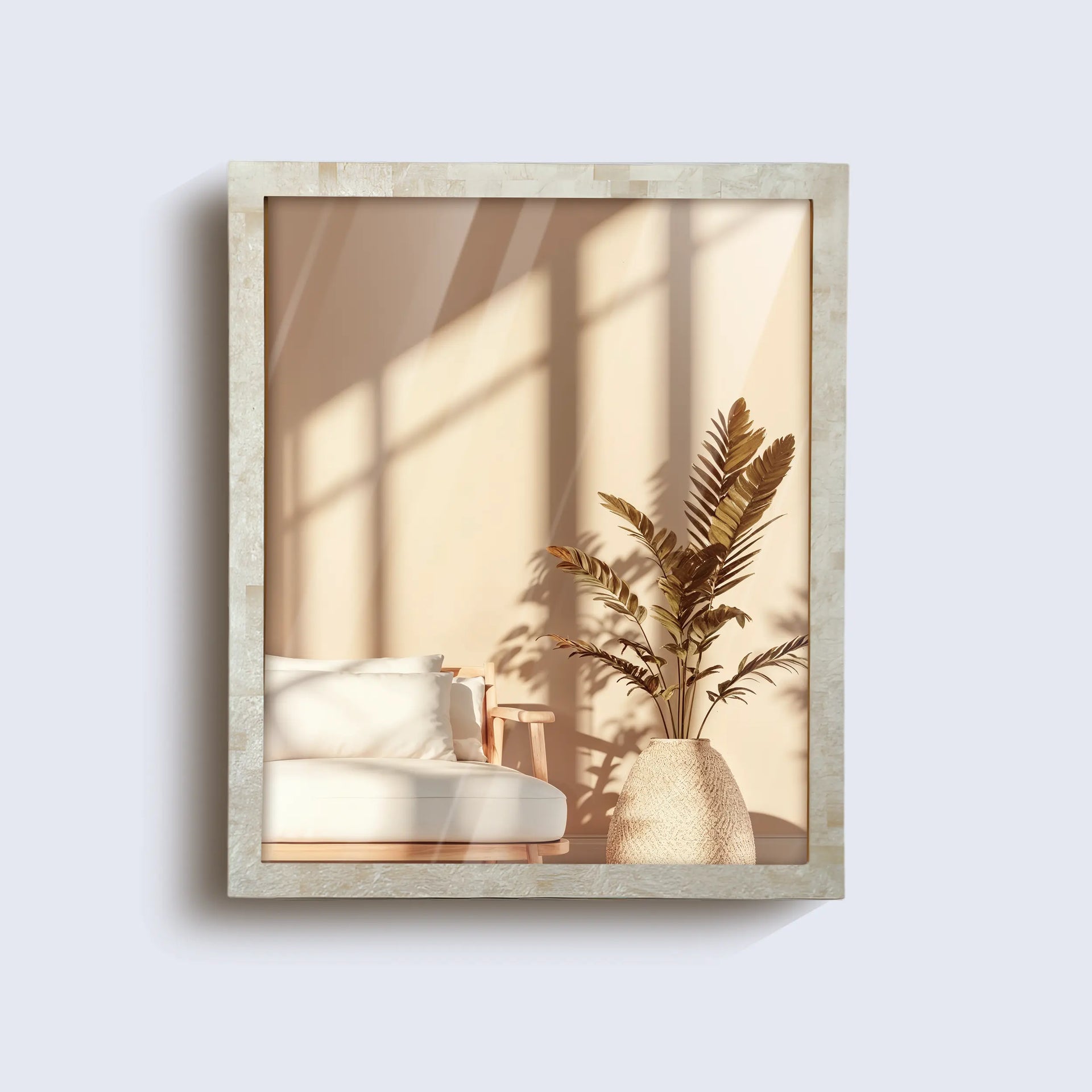 make to order white ivory rectangular pattern mirror bone inlay collection 20x24 inches