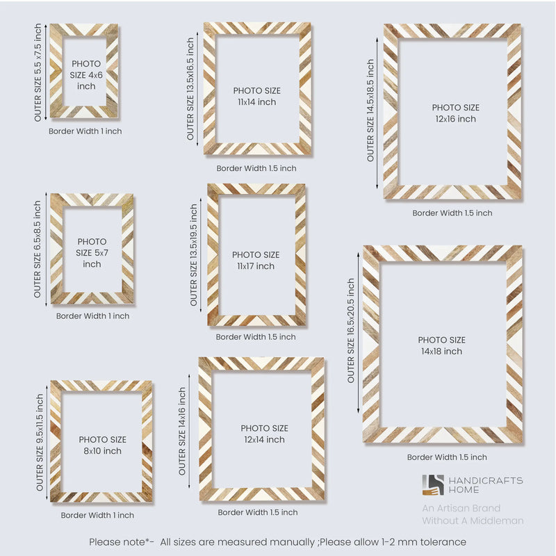 Size Chart for Poster Frames Marquet Array Resin Inlay Collection, 2 Sizes (Pack of 2)
