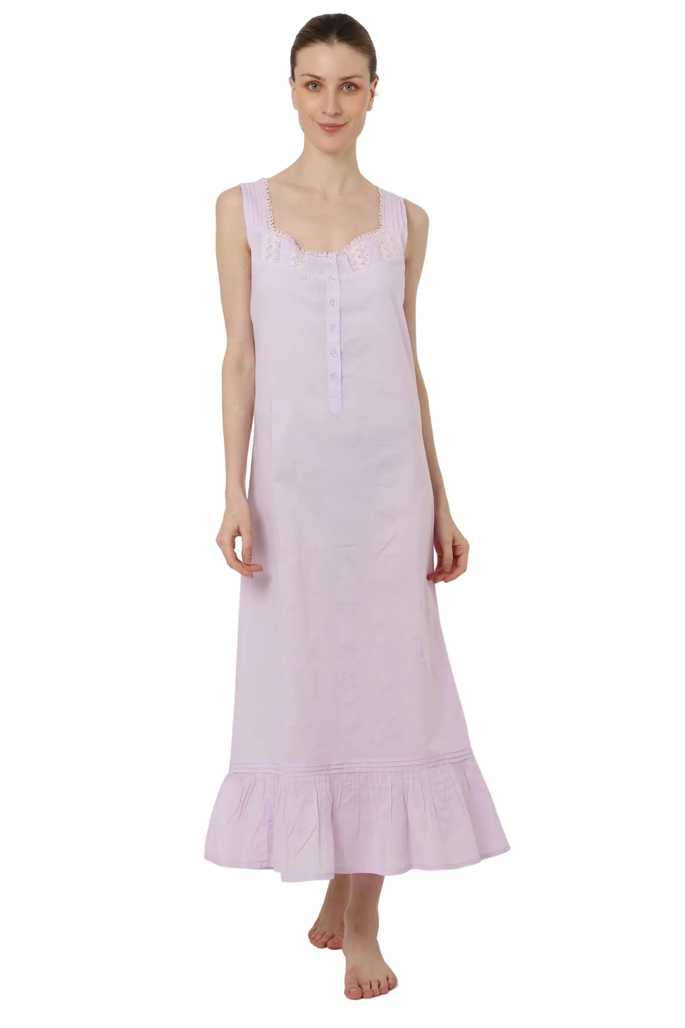 Victorian Style Long Nightgown Vintage Women’s Nightdress in Purple (Sizes US 6–20)