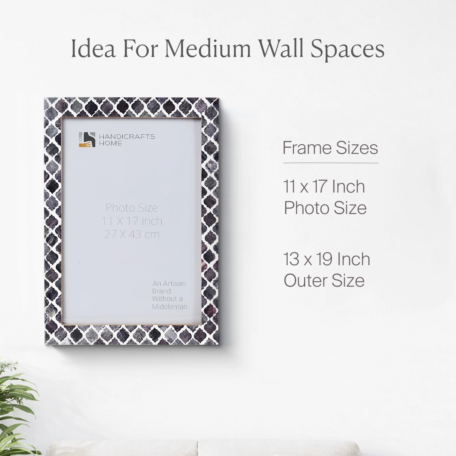 Grey Moroccan Bone & Resin Inlay Frame Set of 3, 11x17
