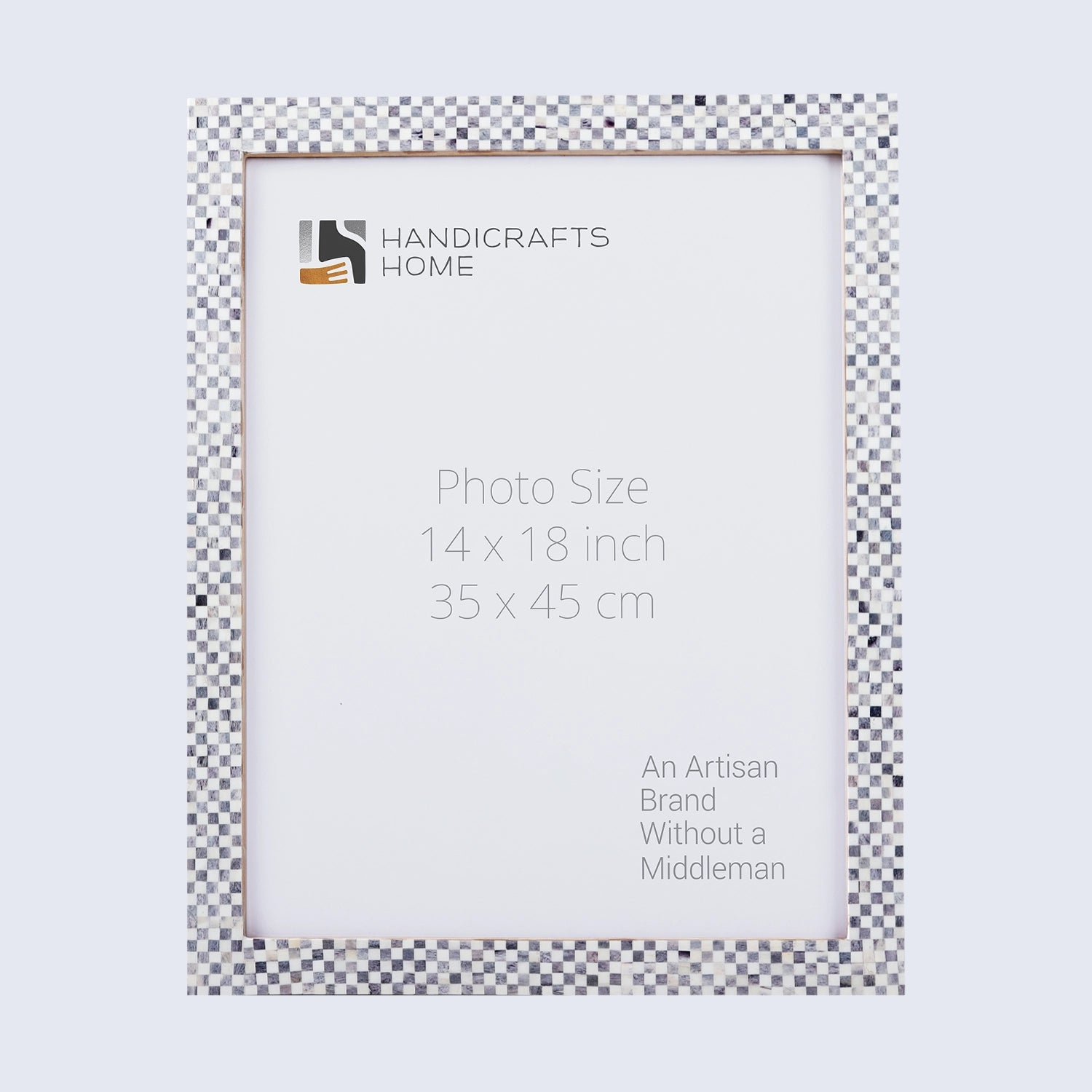 Checkered Grey White Bone Inlay Poster Frames, 20 Sizes