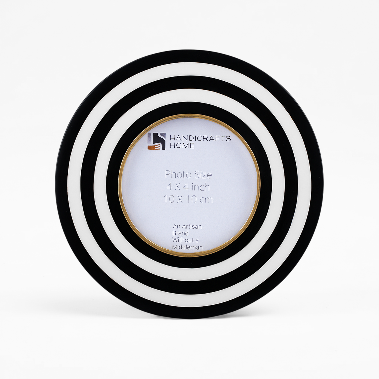 Pre Order Concentric Black & White Resin Inlay Picture Frame 4" x 4"
