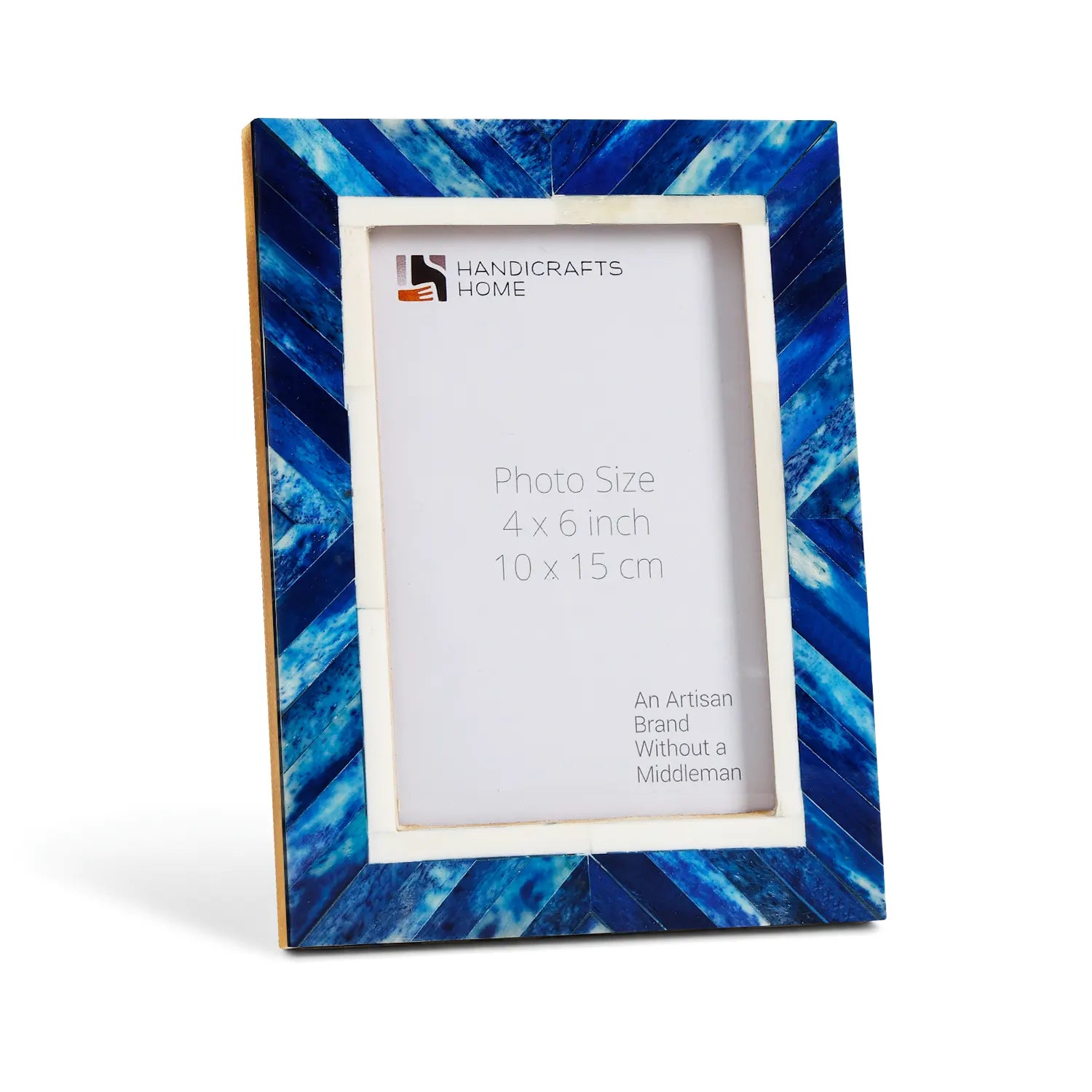 Blue Chevron Bone Inlay Picture Photo Frame size 4x6 & 5x7