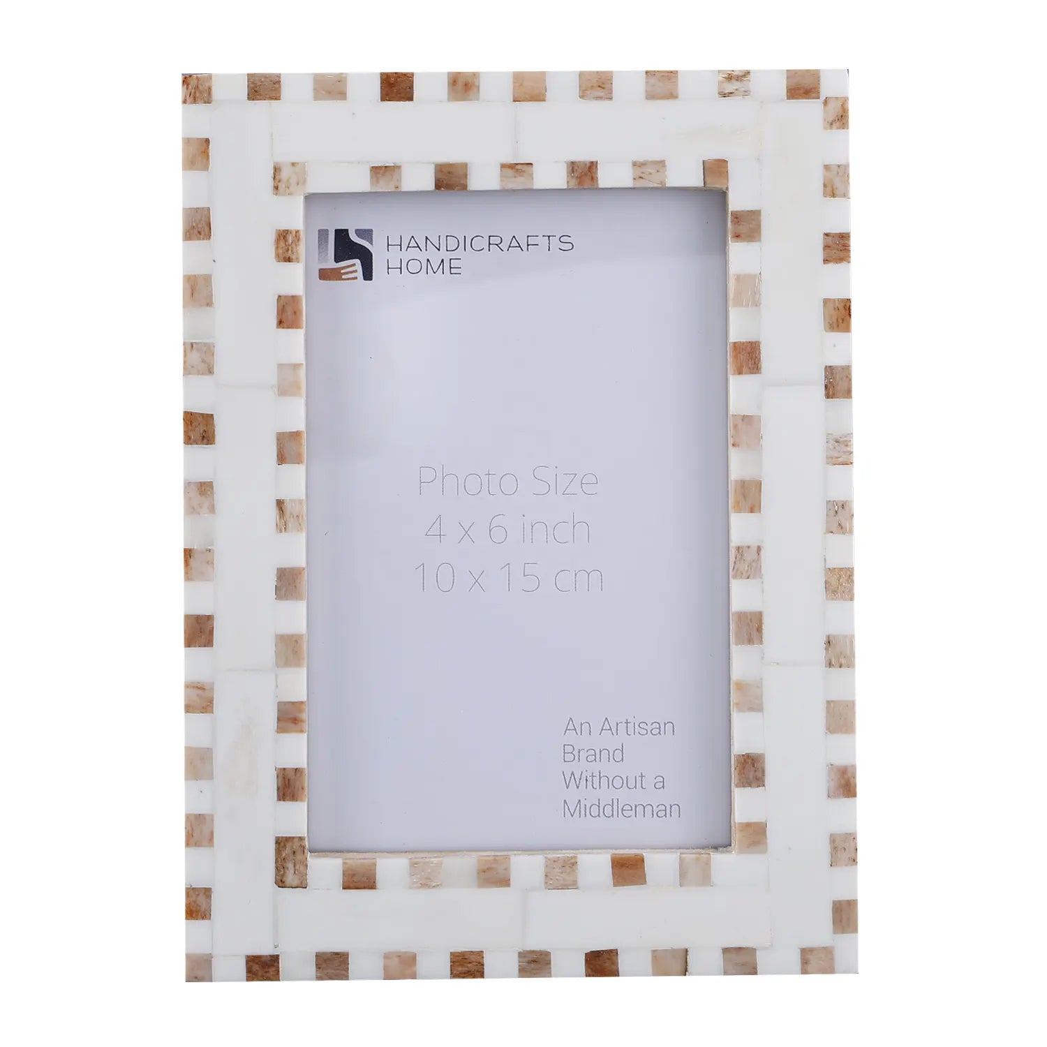 Brown White Bone Inlay Picture Photo Frame size 4x6 & 5x7