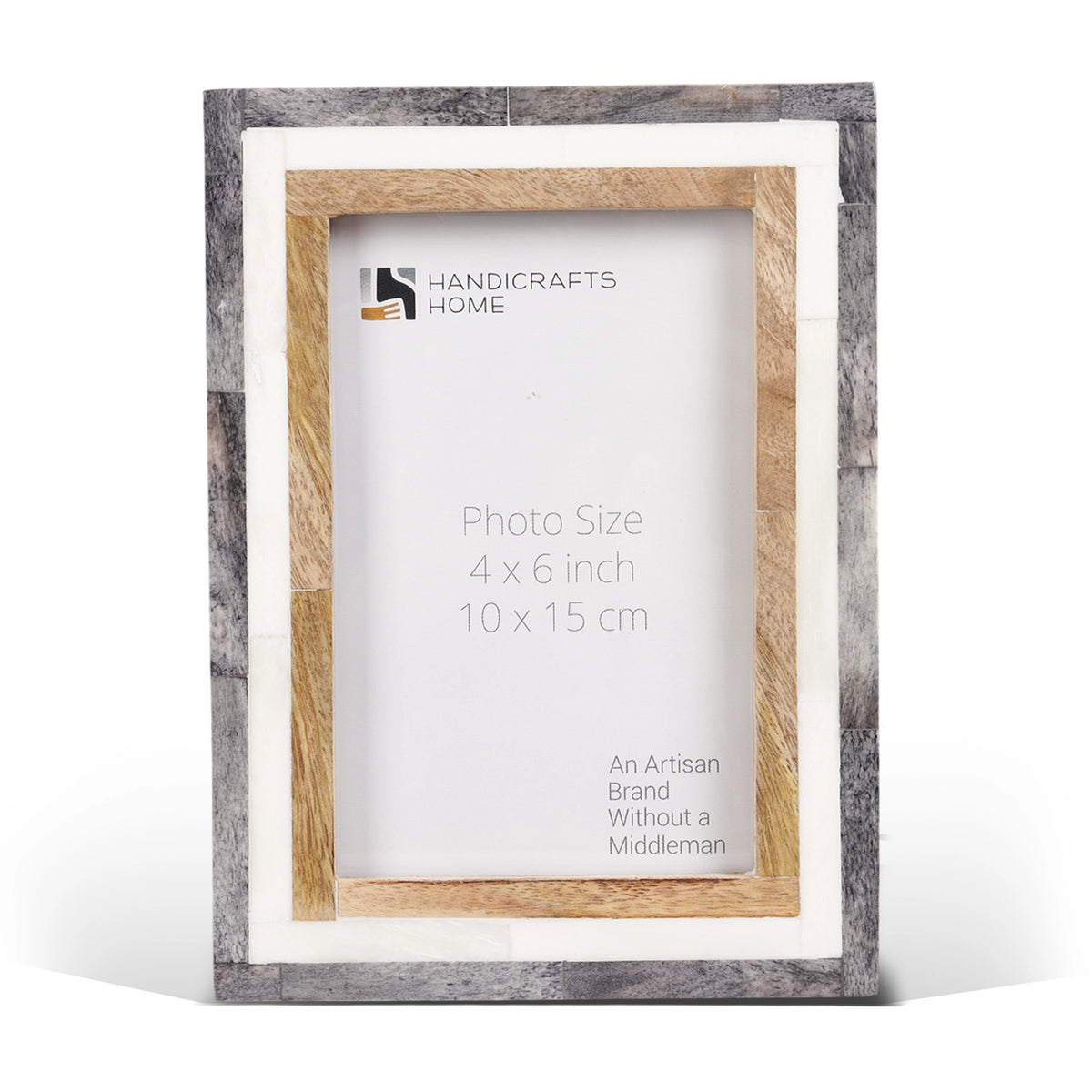 Natural Wood & Bone Inlay Picture Frame | Strata Collection | 4x6 5x7