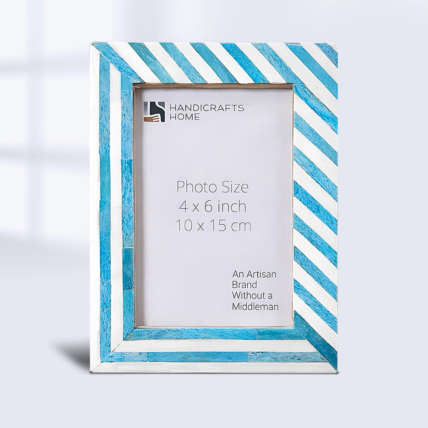 Picture Frame Diagonal Striped Collection Bone Inlay Turquoise – 4x6 & 5x7"