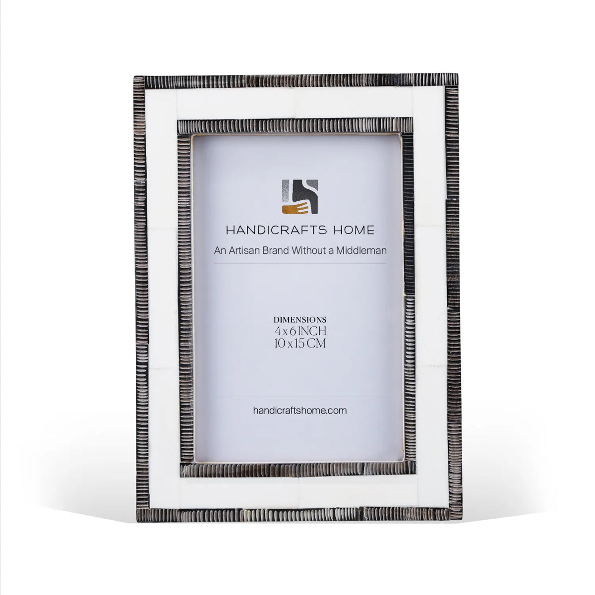 Shagreen Collection Picture Frame | Bone & Horn Inlay, White & Black