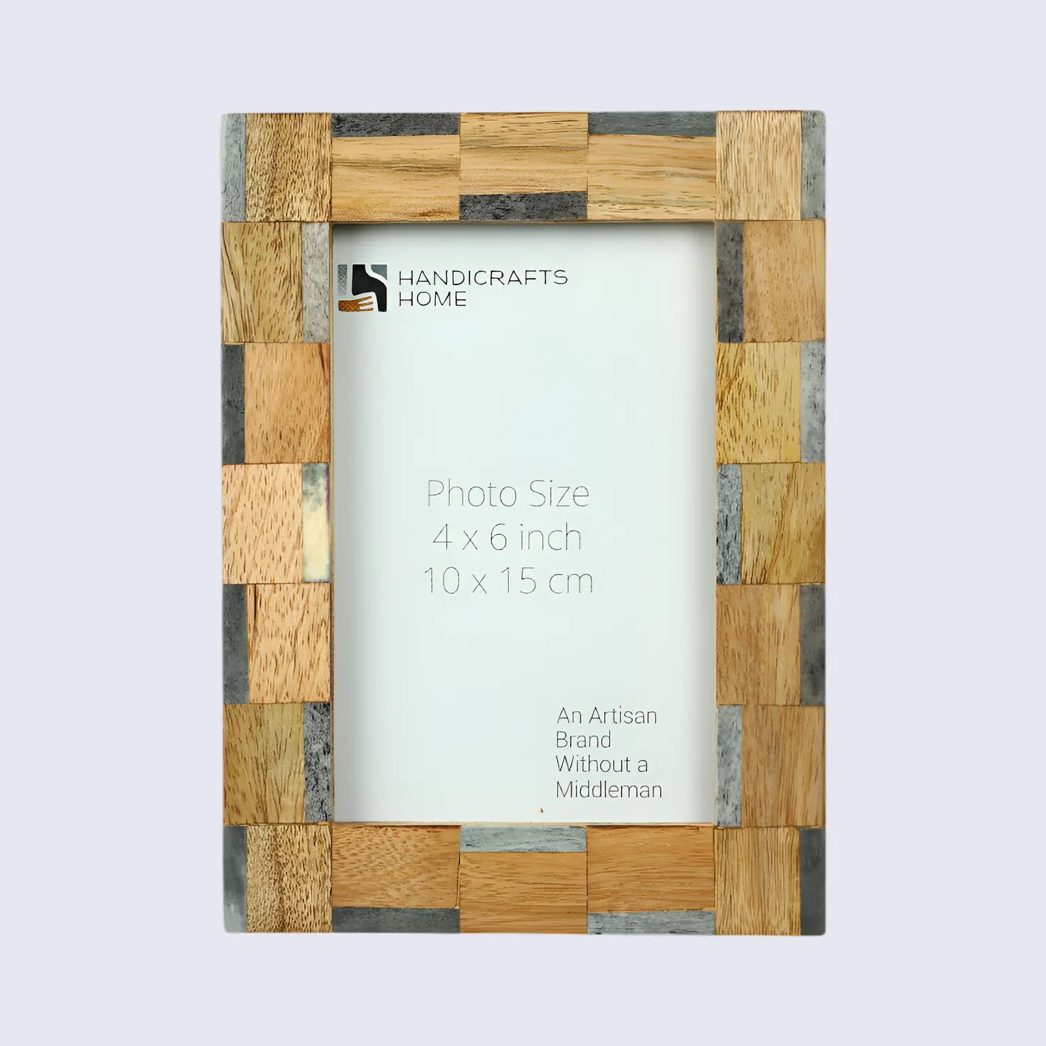 Picture Frame Stonewood Collection Bone Inlay ,Wood Grey & Brown – 4x6 & 5x7"