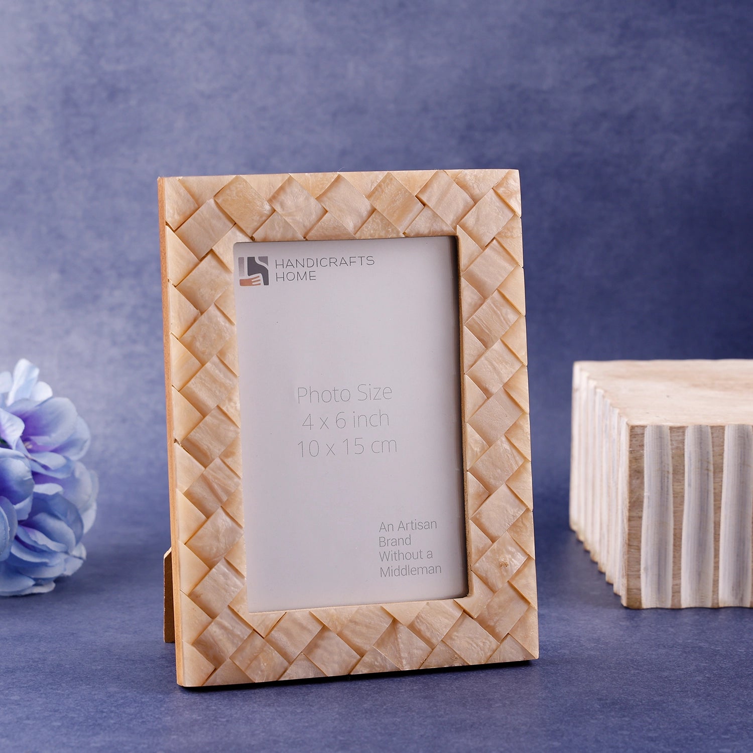 Picture Frame Braided Pattern Collection Resin Inlay Beige – 4x6 & 5x7"