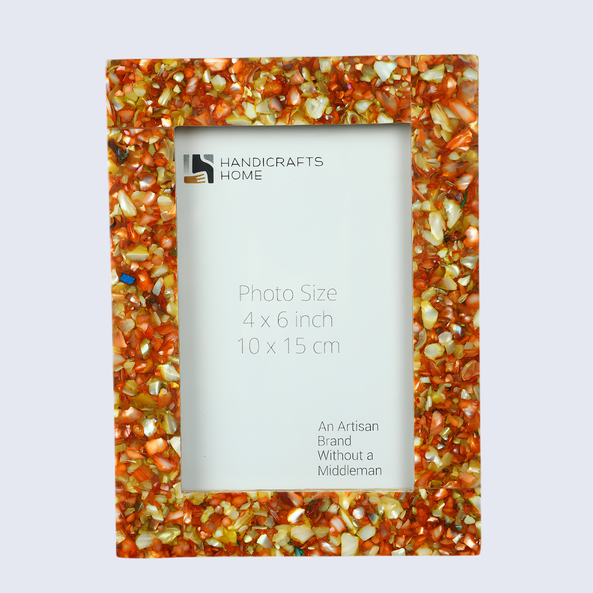 Pre Order Mother of Pearl & Resin Inlay Picture Frame | Crush Brown | Fits 4x6 Photos