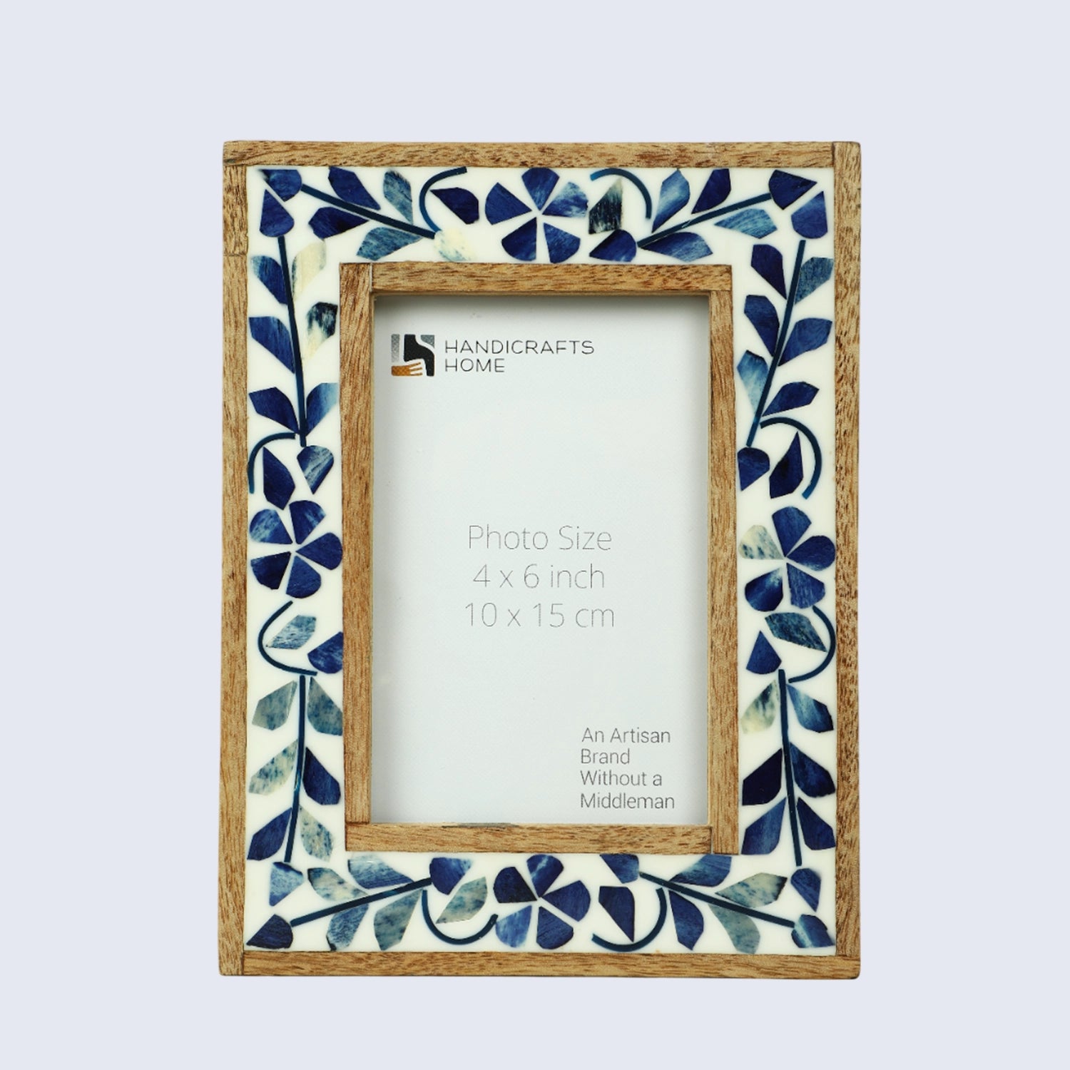 Picture Frame Alhambra Azual  Collection Bone & Resin Inlay – 4x6
