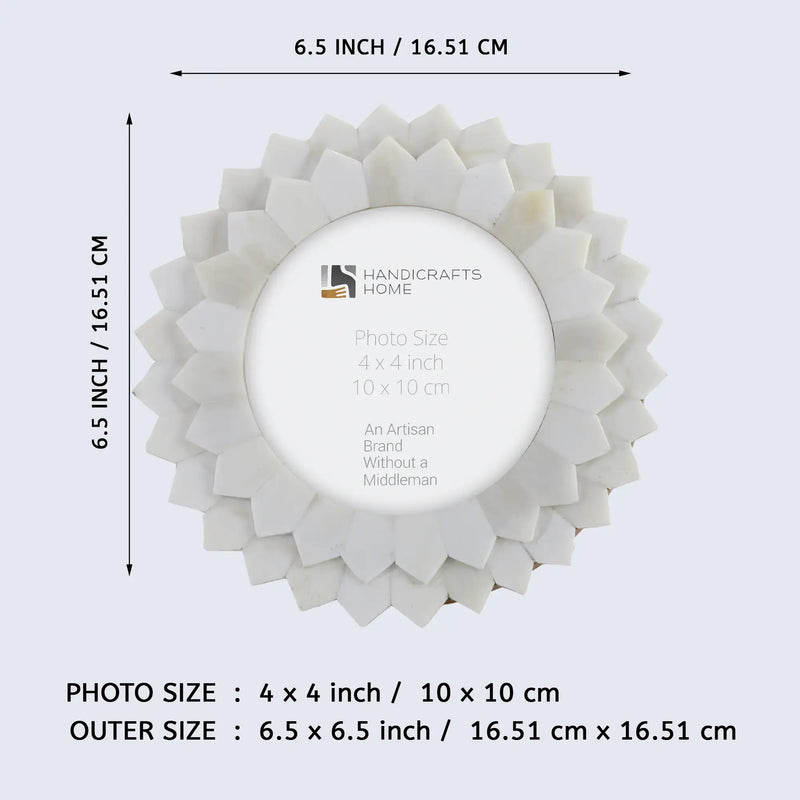 Size Chart for Baby Round Picture Frame Scalloped Radiance Collection - 4