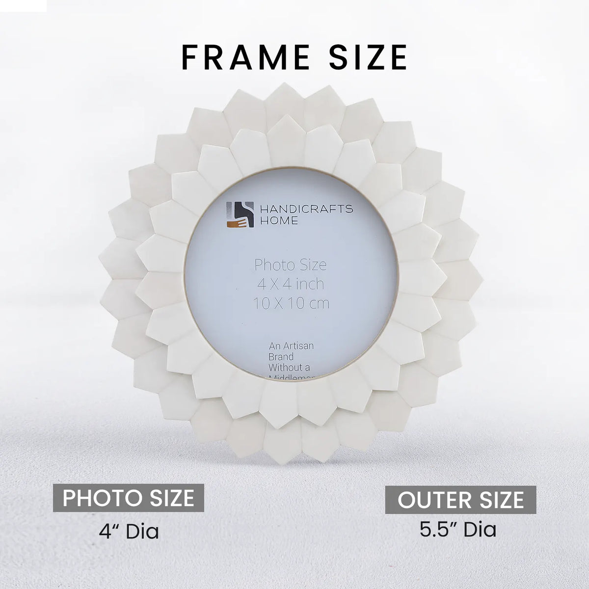 Palace Radiance Bone Inlay Round Picture Frame | 4x4