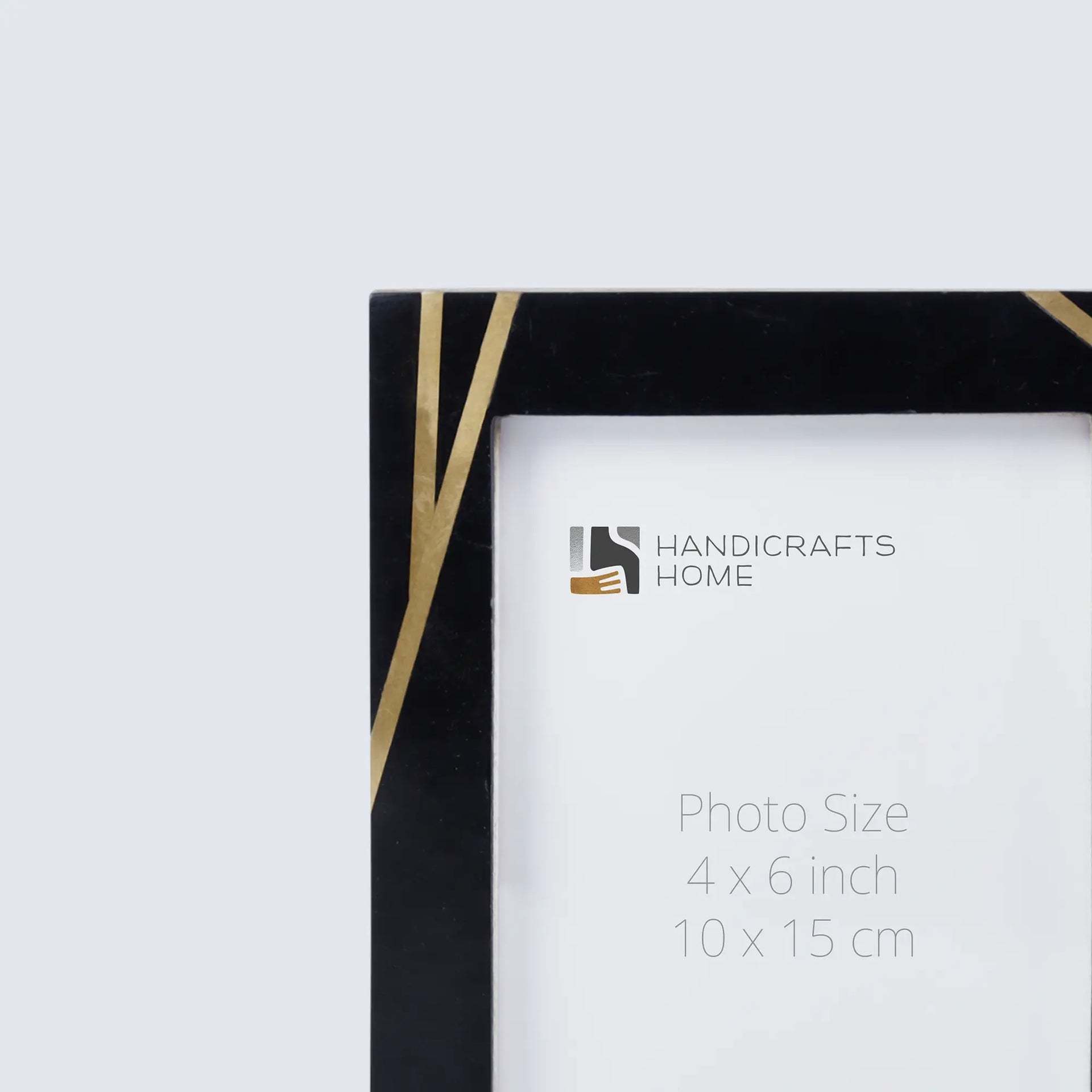 Picture Frame Deco Bamboo Collection Resin & Brass Inlay Black – 3 Sizes (Pack of 2)