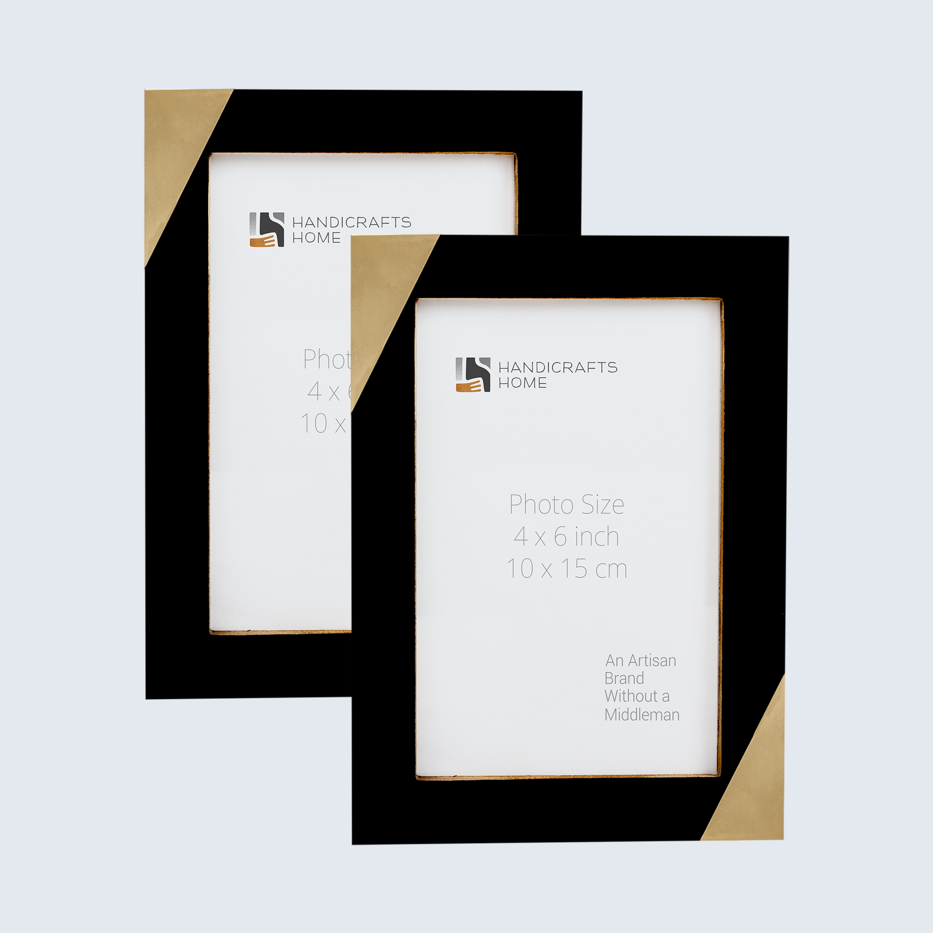 Picture Frame Deco Mirage Collection Resin & Brass Inlay Classic Finish – 3 Sizes (Pack of 2)