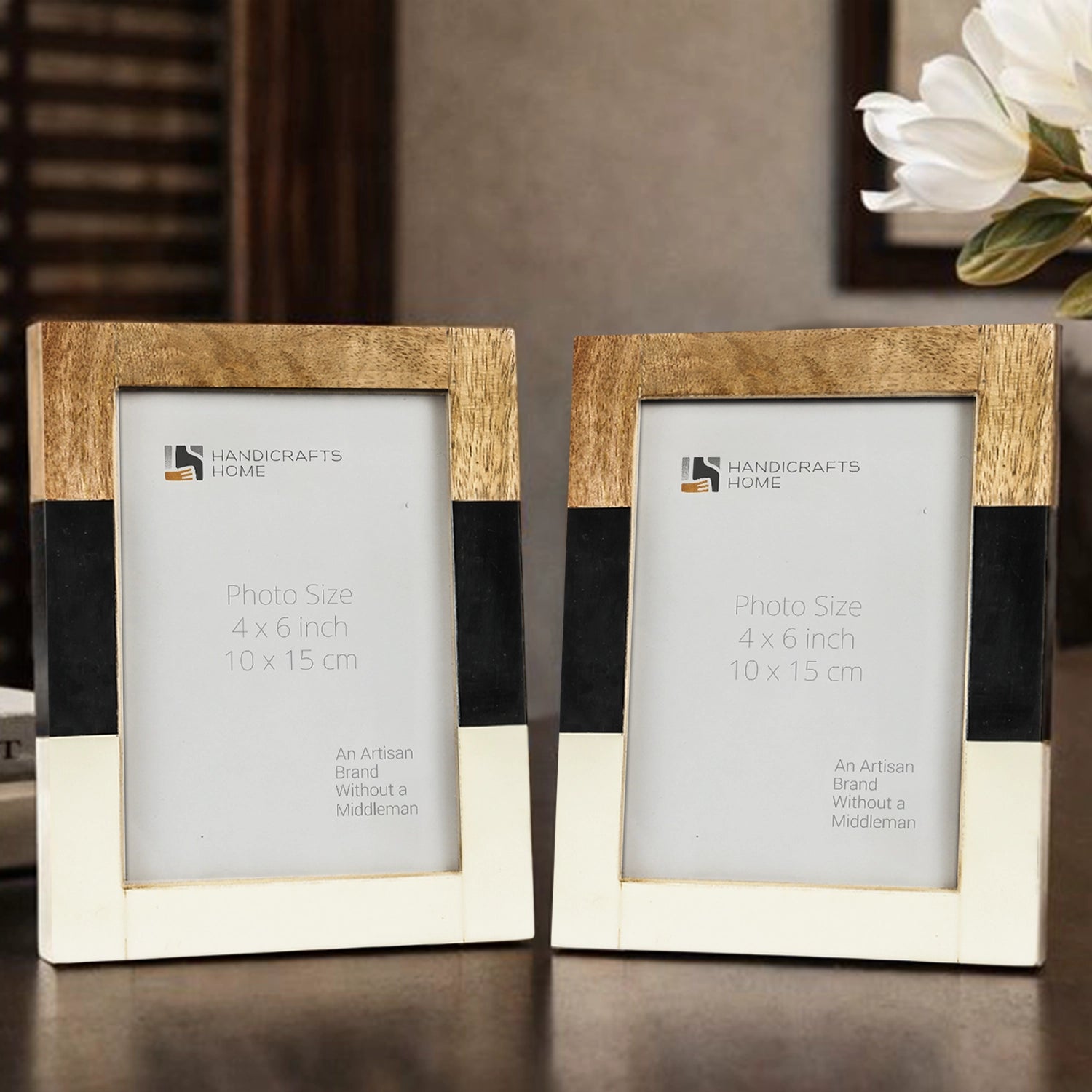 Picture Frame Mondrian Maple Pattern Resin Inlay Natural – 3 sizes (Pack of 2)