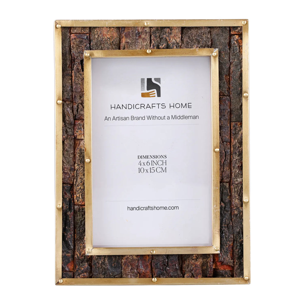 Brass & Wood Picture Frame | Blacksmith Bastion | 4x6
