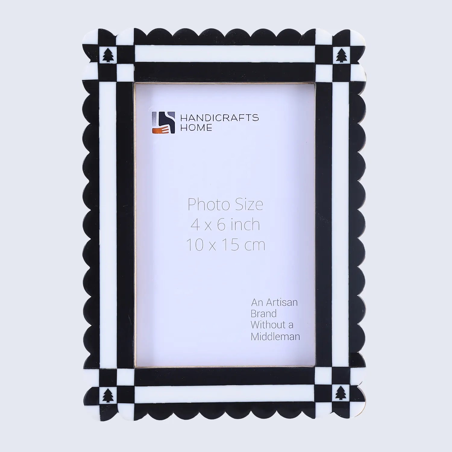 Picture Frame Chalet Nair Collection Resin Inlay Black & White – 4x6 & 5x7"