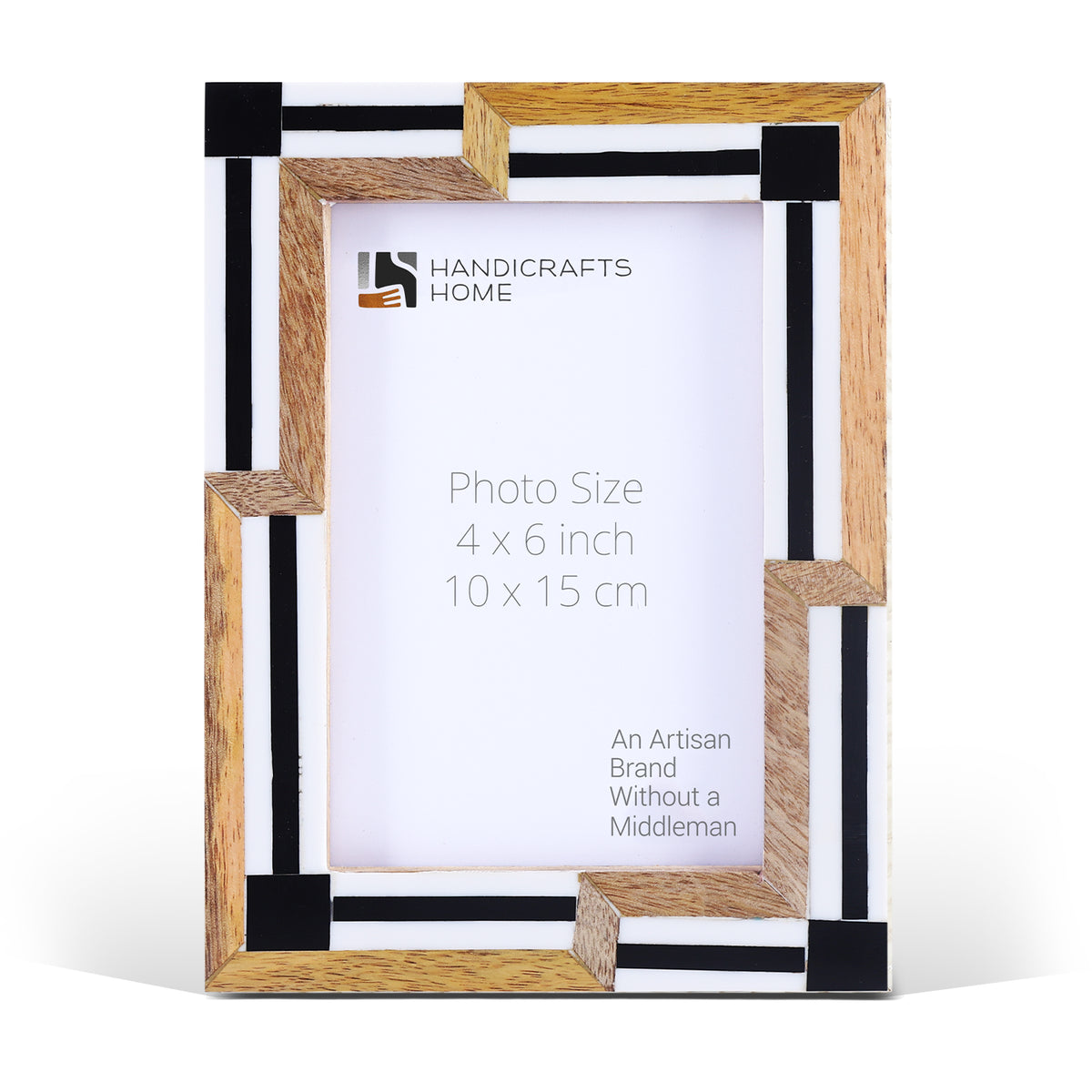 Handmade Picture Frames Silhouette Sequenced Collection Resin Inlay Wood Brown White 4x6 5x7", for tabletop or wall display