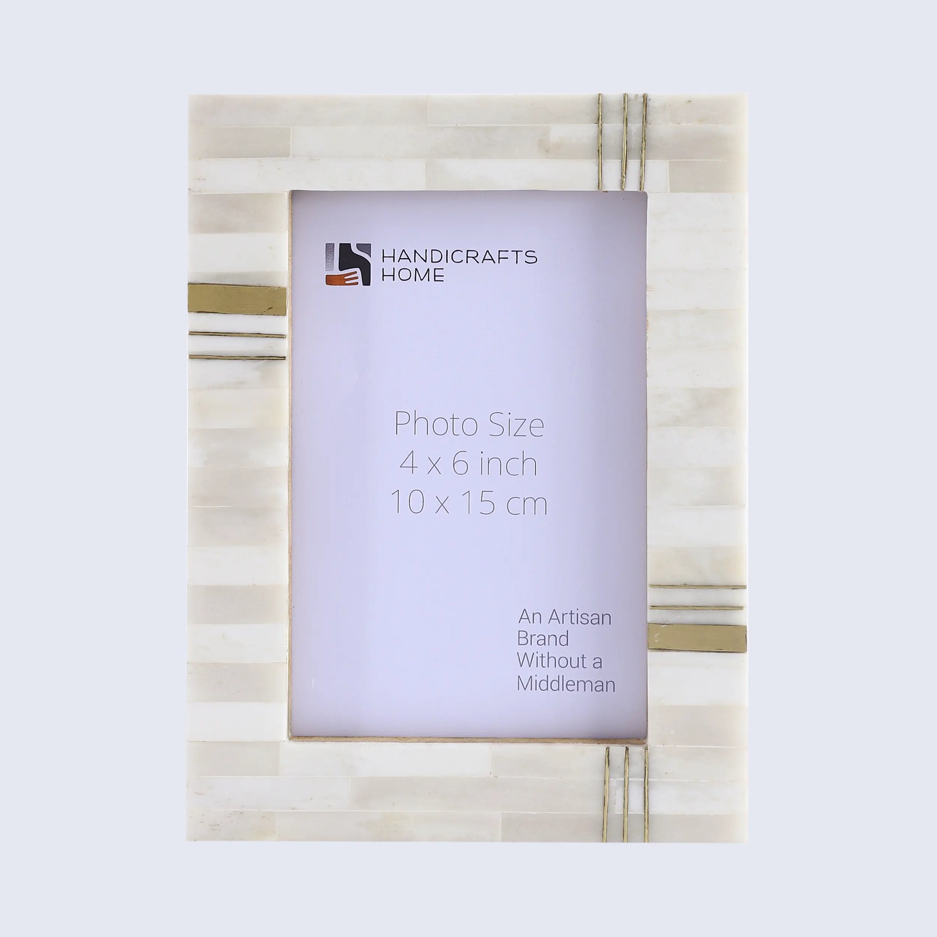 Picture Frame West Coast Barbara Collection Bone & Brass Inlay white – 2 Sizes