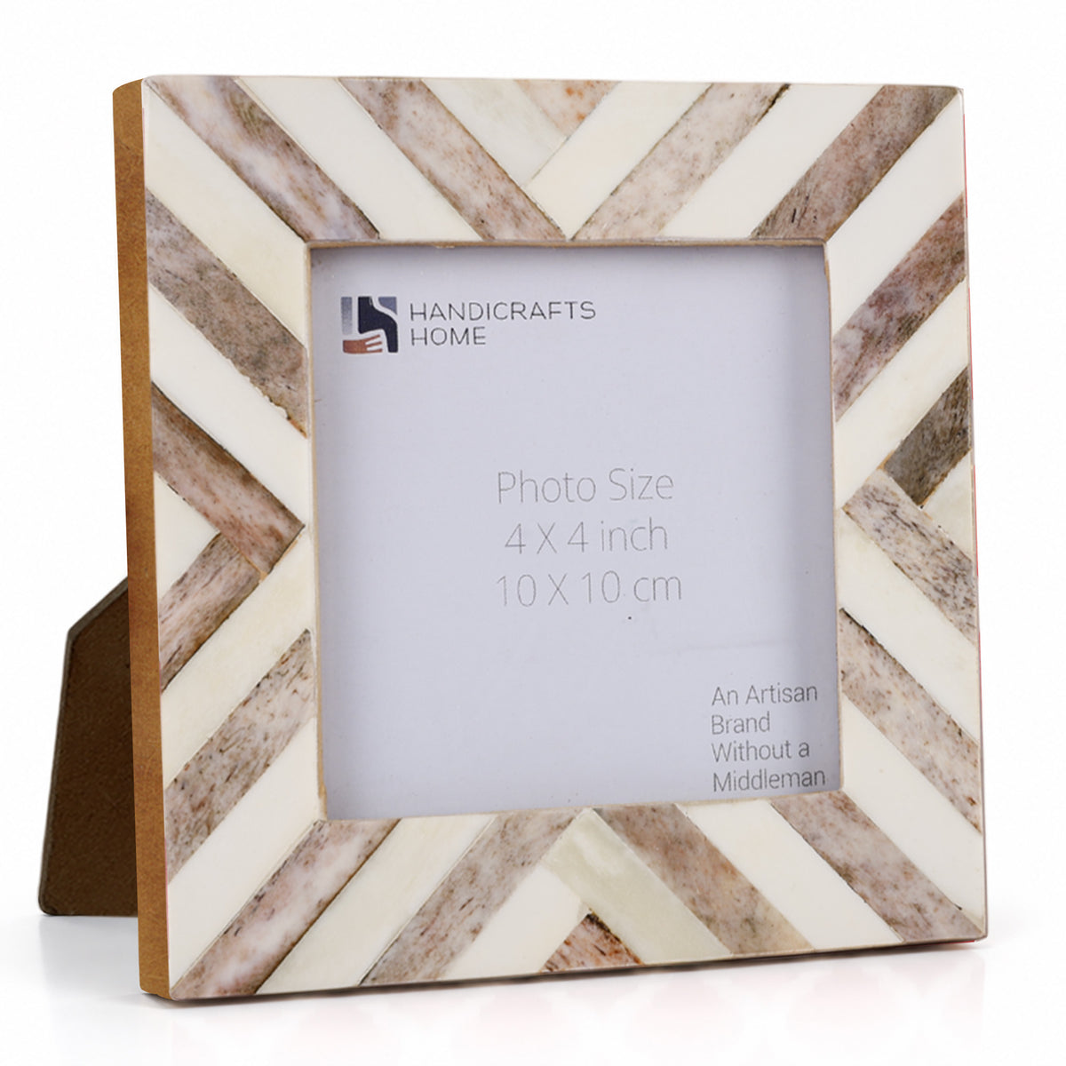 Picture Frame Chevron Collection Bone Inlay Brown 4x4