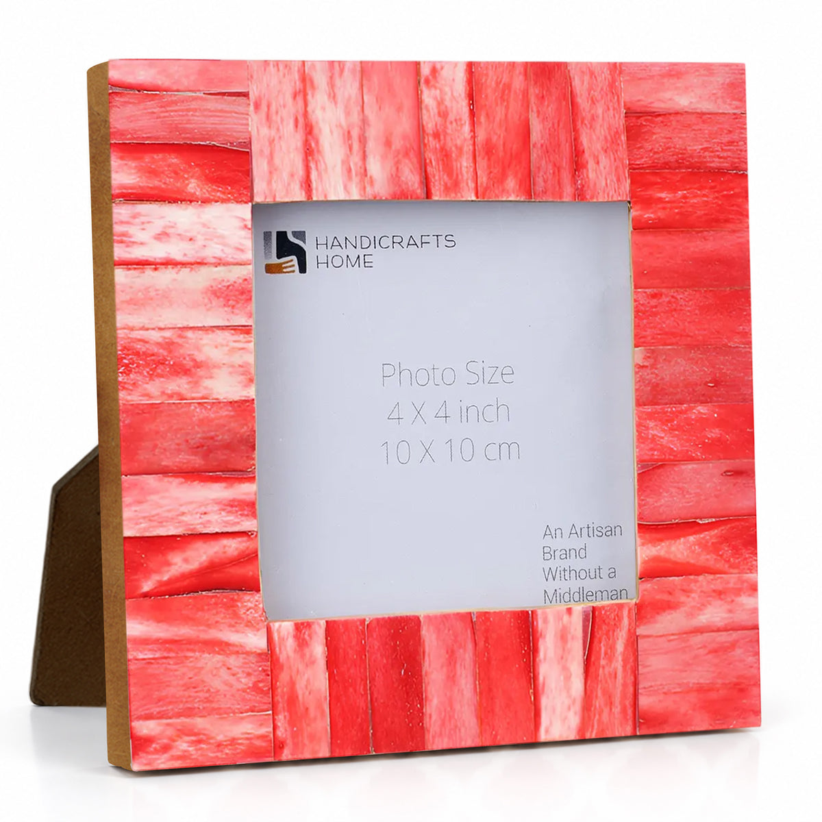Picture Frame Classic Collection Bone Inlay Red 4x4"