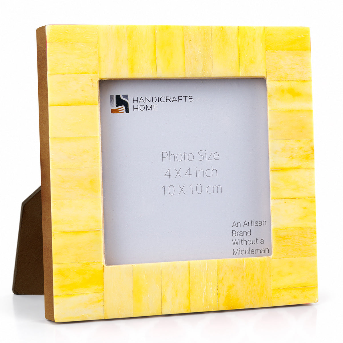 Baby Picture Frame Classic Collection Bone Inlay Yellow 4x4"