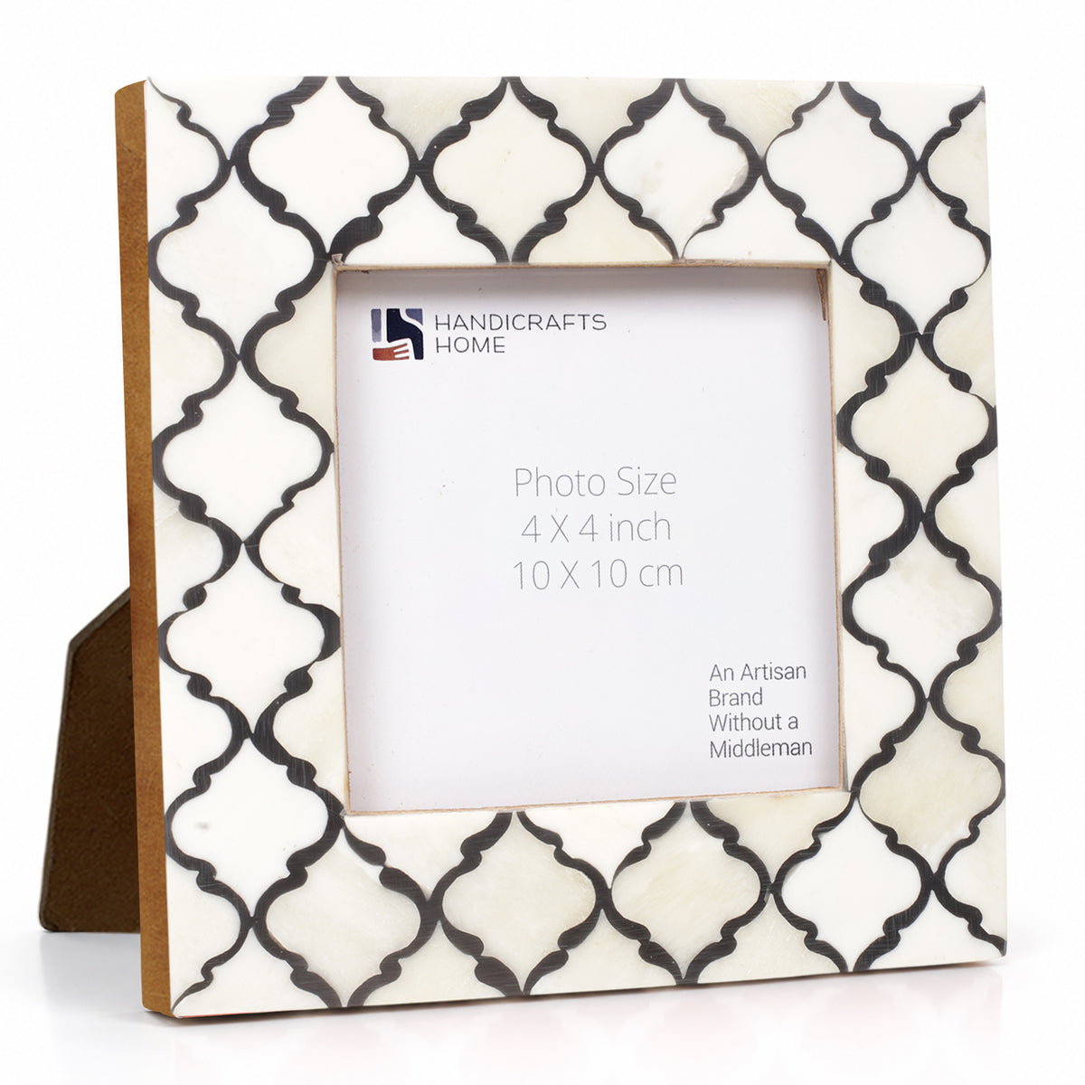 Moroccan Bone & Resin Mini Accent Frame | 4x4 Black & White