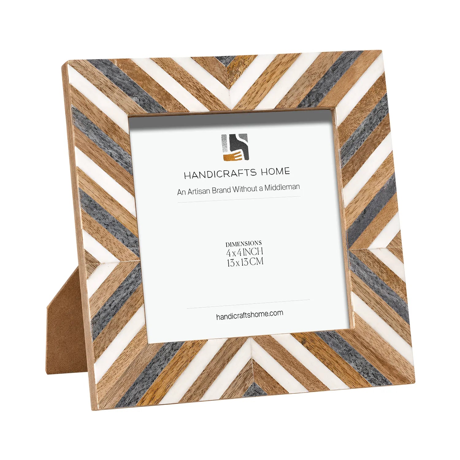 Hypno Daze Geometric Wood & Bone Inlay Picture Frame - 3 Sizes