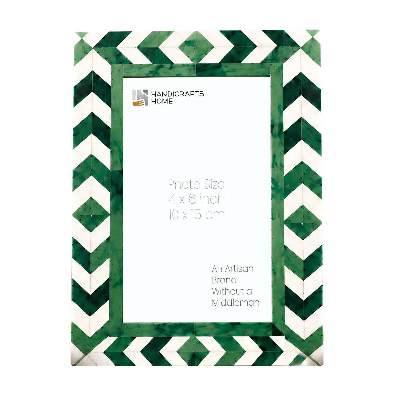 Green white Bone Inlay Picture Frames | Taj Chevron Frame